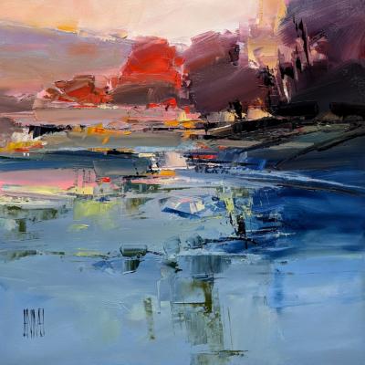 The pink river banks 24x24 inches